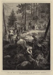 ZKH de Prins van Wales hertenjacht in de Hooglanden, de ontmoetingsplaats