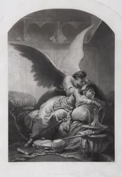 Tamara en Demon. Illustratie bij het gedicht De Demon van Mikhail Lermontov, ca. 1880
