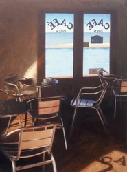 Café aan het zwembad