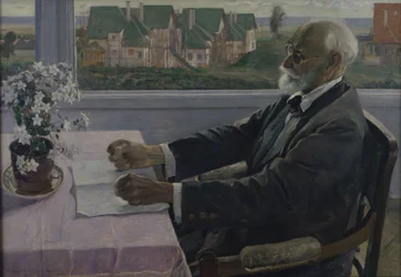 Portret van de fysioloog, psycholoog en arts Ivan P. Pavlov 1849-1936, 1935