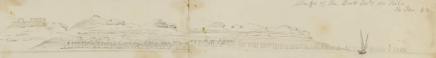Bluffs van het Biro-gebergte aan de Nijl