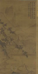 Geleerde nadert afgelegen paviljoen, 15e-16e eeuw