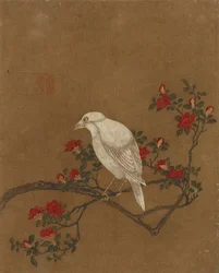 Tien afbeeldingen van vogels en bloemen (kleur op zijde)