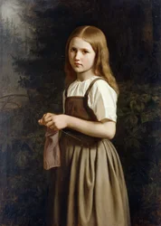Meisje aan het Breien, 1854