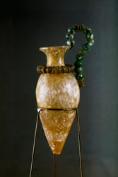 Minoïsche kunst: rhyton van bergkristal en koper uit de schatkamer van het heiligdom van Zakros op Kreta