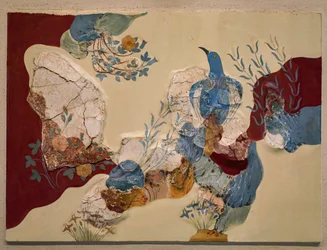 Blauwe vogel Fresco of De blauwe vogel van Kreta. Knossos