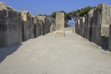 Minoïsch archeologisch terrein van Phaistos. De westelijke magazijnen.