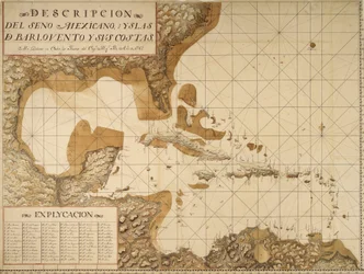 Kaart van de Golf van Mexico en Caribische eilanden