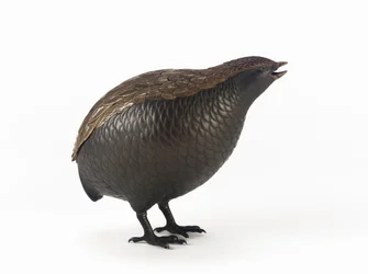 Wierookdoos in de vorm van een kwartel, een van een paar, Tokio, Edo-periode