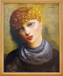 Portret van een jonge vrouw. Schilderij van Moise Kisling (1891-1953), een schilder van Poolse afkomst, olieverf op doek, circa 1950. Musee des Beaux Arts de Clermont Ferrand (Clermont-Ferrand).