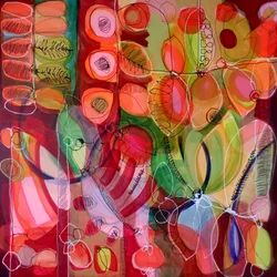 Kleurrijke abstracte plantenmotieven