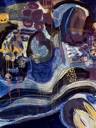 Diepblauwe abstracte wervelingen