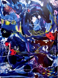 Dynamisch blauw abstract