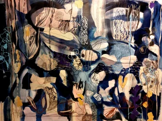 Vloeibaar blauw abstract