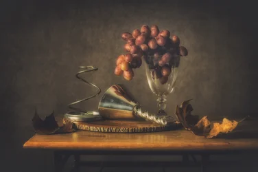 Stilleven met herfstdruiven