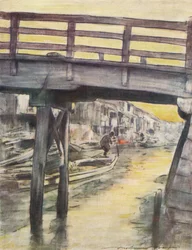 Een kanaal in Osaka