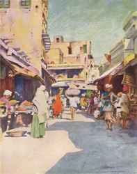 Een bazaar in Amritsar, 1905