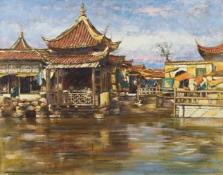 Een Theehuis, Shanghai, circa 1909
