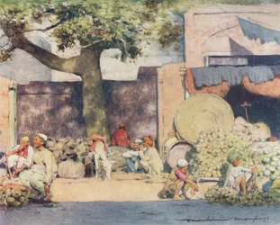 Fruitkraampjes in Delhi, 1905