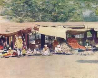 Marktdag in Peshawur, 1905