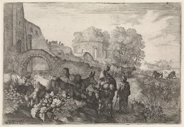 Landschap met reizigers