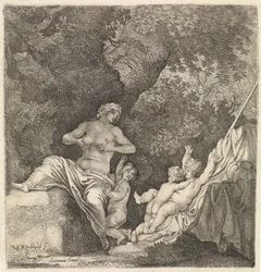 Vrouw met drie kinderen