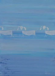 Abstracte blauwe honden