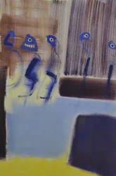 Abstracte blauwe figuren