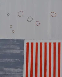 Abstracte cirkels met rode strepen