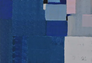 Blauwe abstracte blokken