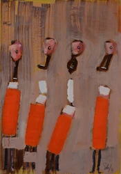 Oranje abstracte figuren