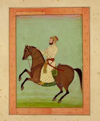 Een Mughal edelman te paard, c.1790, uit het Grote Clive Album