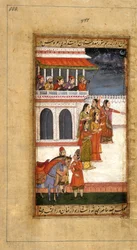 Huwelijk van Aurangzeb: Bruidsfeest met dansers en drummers, ca. 1800