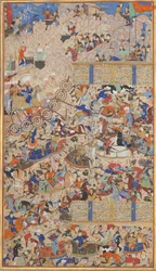 Slag Tussen Iraniërs en Turaniërs, Folio uit een Shahnama Boek der Koningen