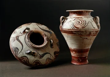 Myceense kunst: keramische vazen. 1400 v.Chr. Athene, Agora Museum - Myceense kunst: keramische vazen. 1400 v.Chr. Agora Museum, Athene, Griekenland