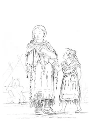 Inheemse Amerikaanse vrouw en kind, 1841