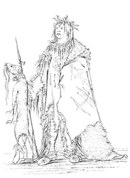 Portret van Iron Horn, Native American man, 1841