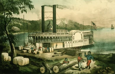 Katoen laden op de Mississippi