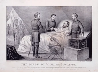 De dood van "Stonewall" Jackson (litho)