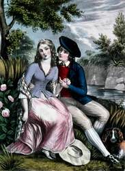 de Schotse dichter Robert Burns verleidt zijn hoogland Mary Campbell