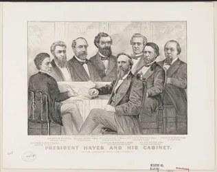 President Hayes en zijn kabinet, ca. 1877