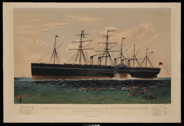 Het IJzeren Stoomschip Great Eastern... Gebouwd onder leiding van I K Brunel...