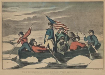 Washington steekt de Delaware over op de avond voor de Slag bij Trenton, 5 december 1776