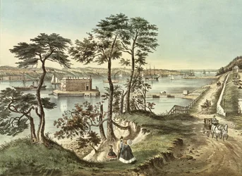 Staten Island en de Narrows vanaf Fort Hamilton