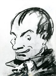 Karikatuur van Charles Baudelaire (1821-67)