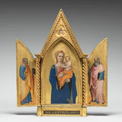 Madonna en Kind, met Heiligen Petrus en Johannes de Evangelist, en Man van Smarten [gehele drieluik]