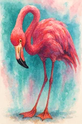 Sierlijke roze flamingo