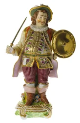 Engelse 18e-eeuwse porseleinen keramische figuur van acteur David Garrick