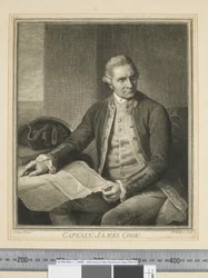 Kapitein James Cook, gegraveerd door J. K. Sherwin (1751–90), c.1773-84 (gravure)