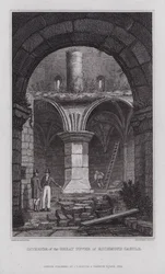Interieur van de Grote Toren van Richmond Castle (gravure)